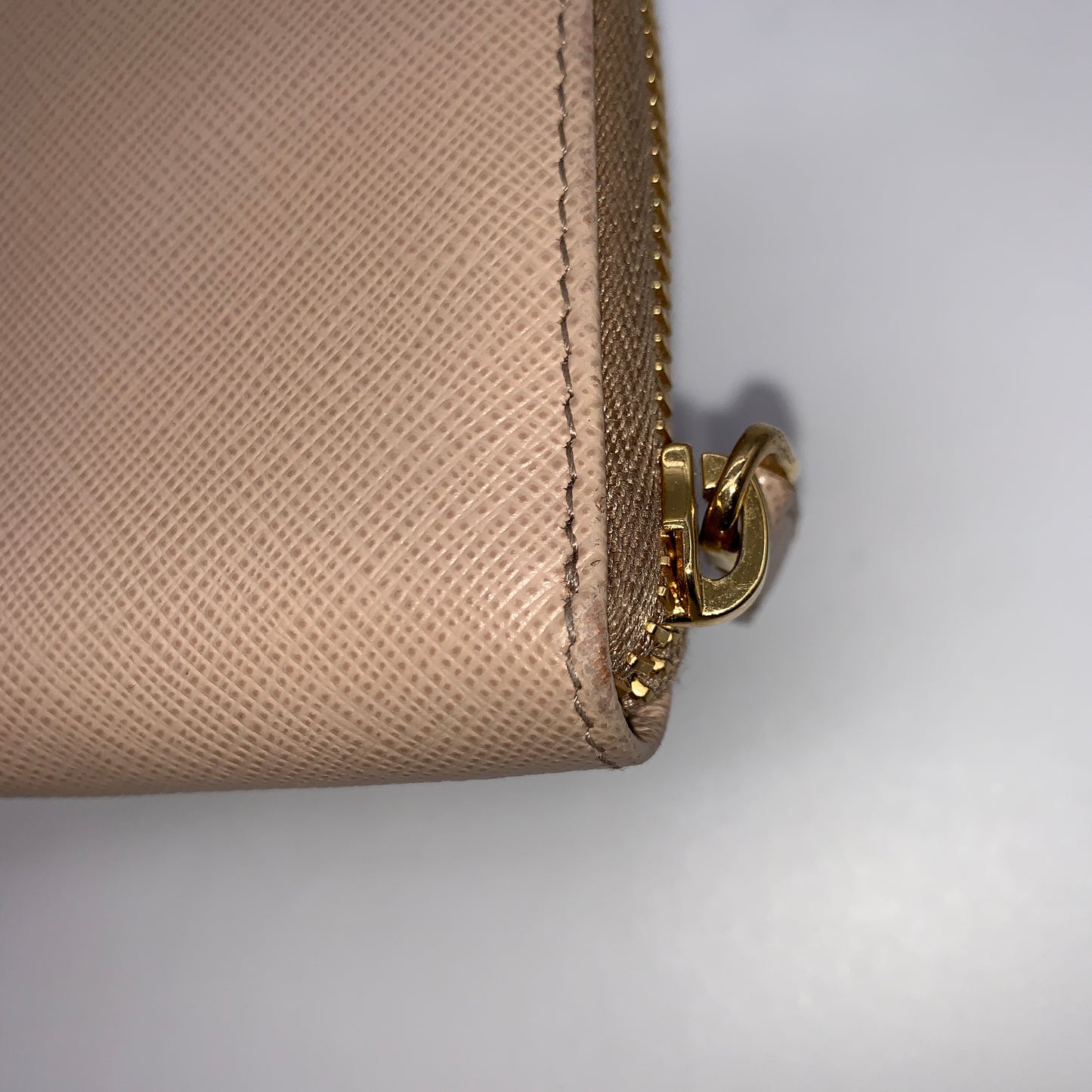 Prada Creme Zip-Around Wallet