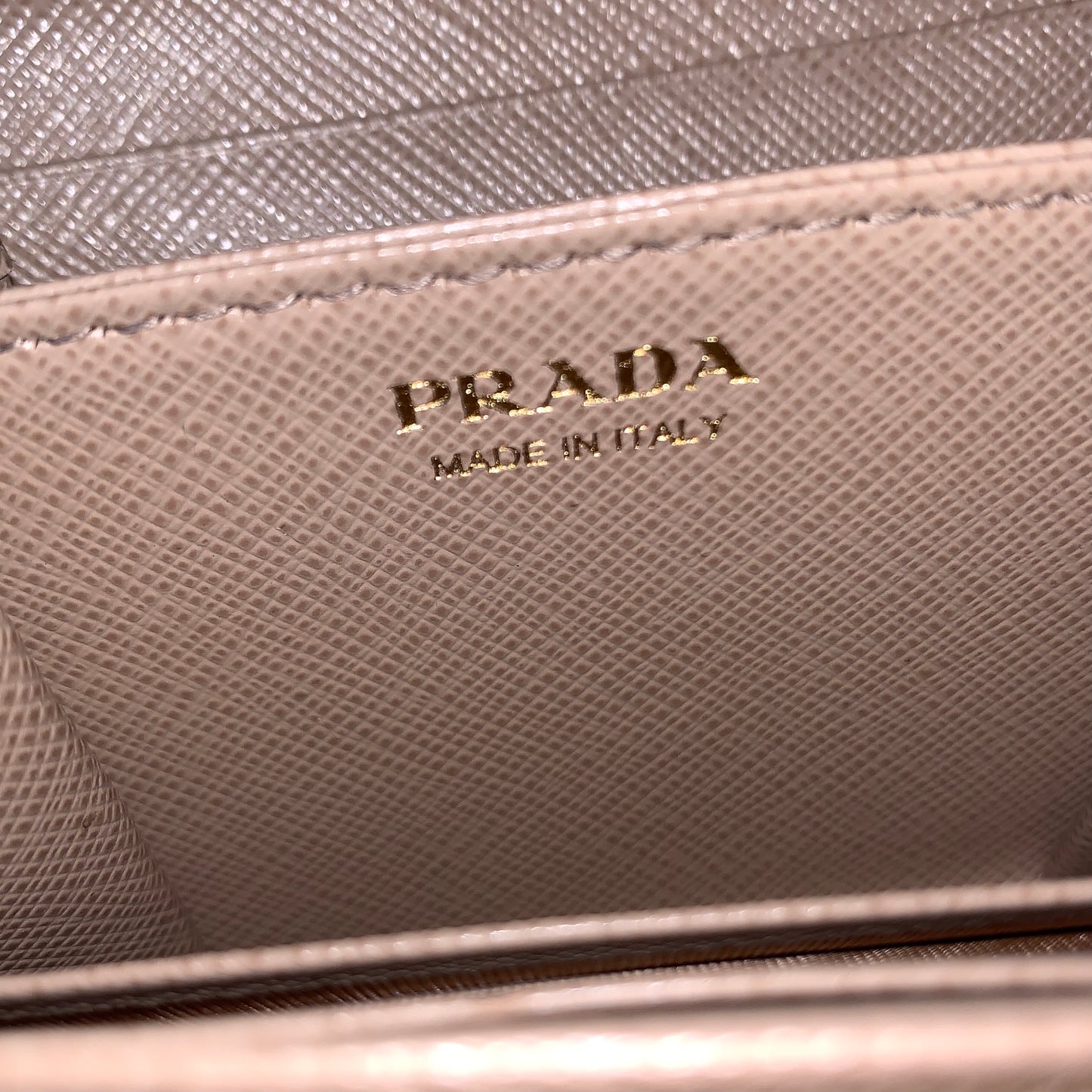 Prada Creme Zip-Around Wallet