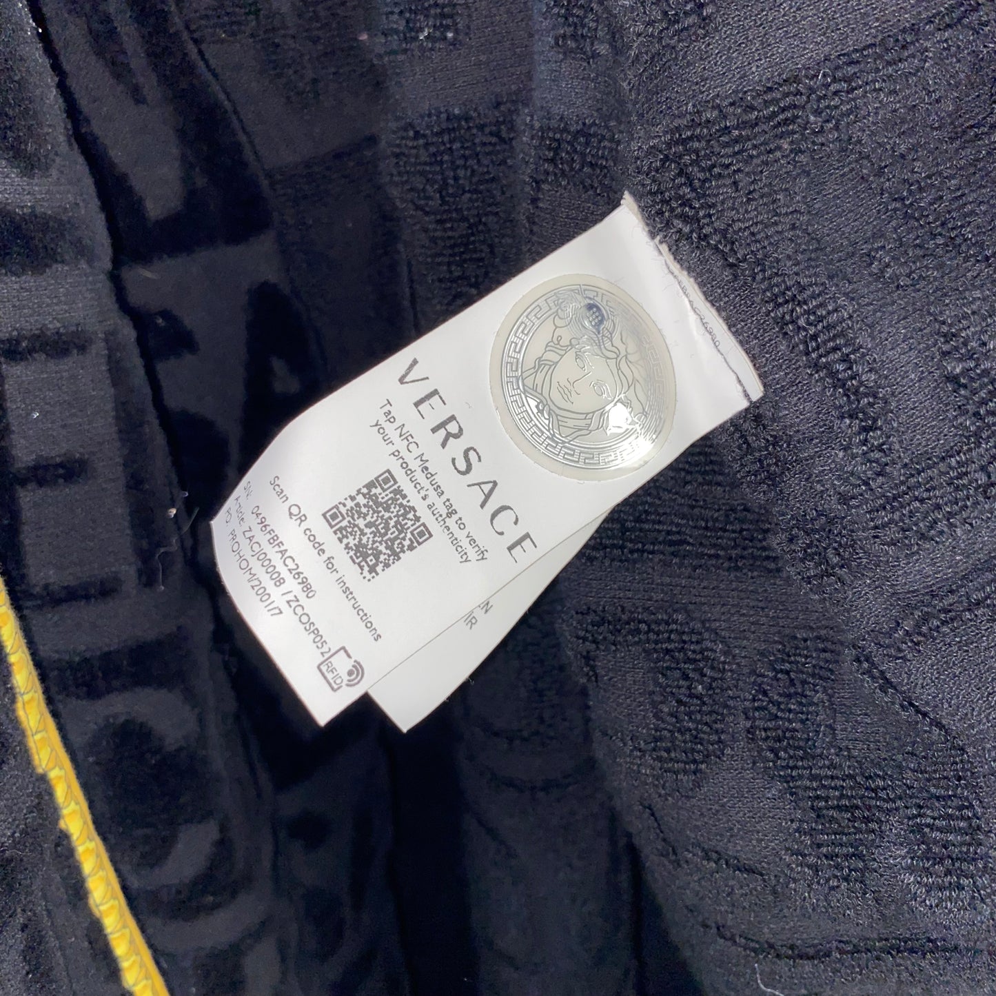 Versace Black Baroque Bath Robe