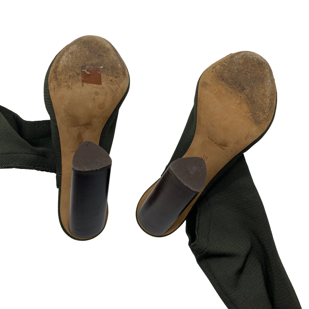 Yeezy Peep Toe Olive Thigh Highs