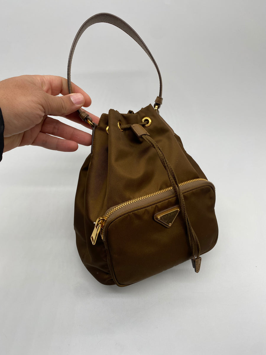 Prada brown nylon bag hot sale