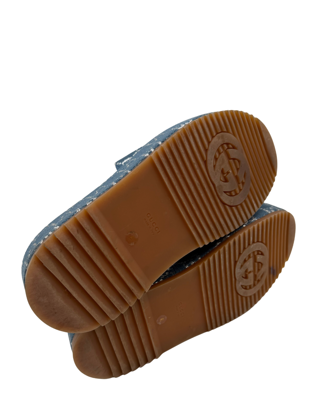 Gucci Blue Denim Platform Sandals