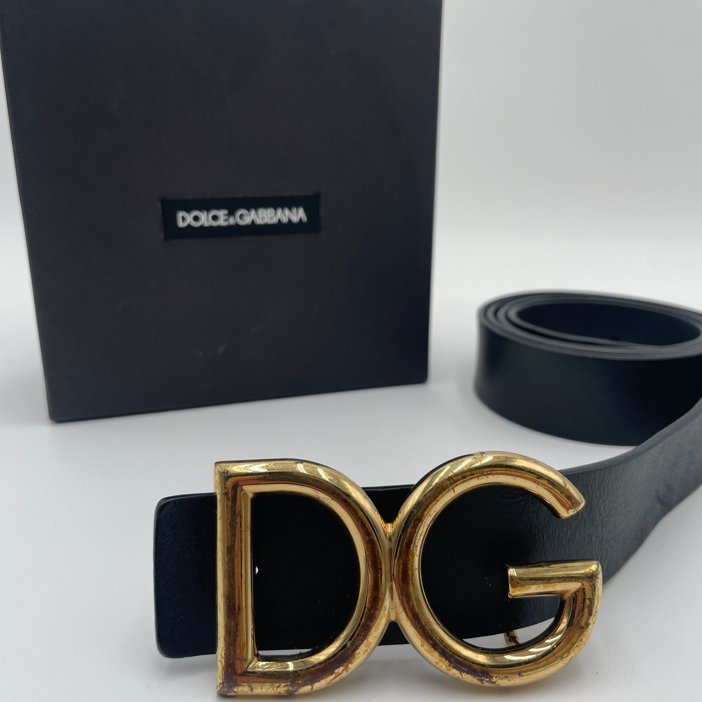 Dolce & Gabbana Black Leather Belt