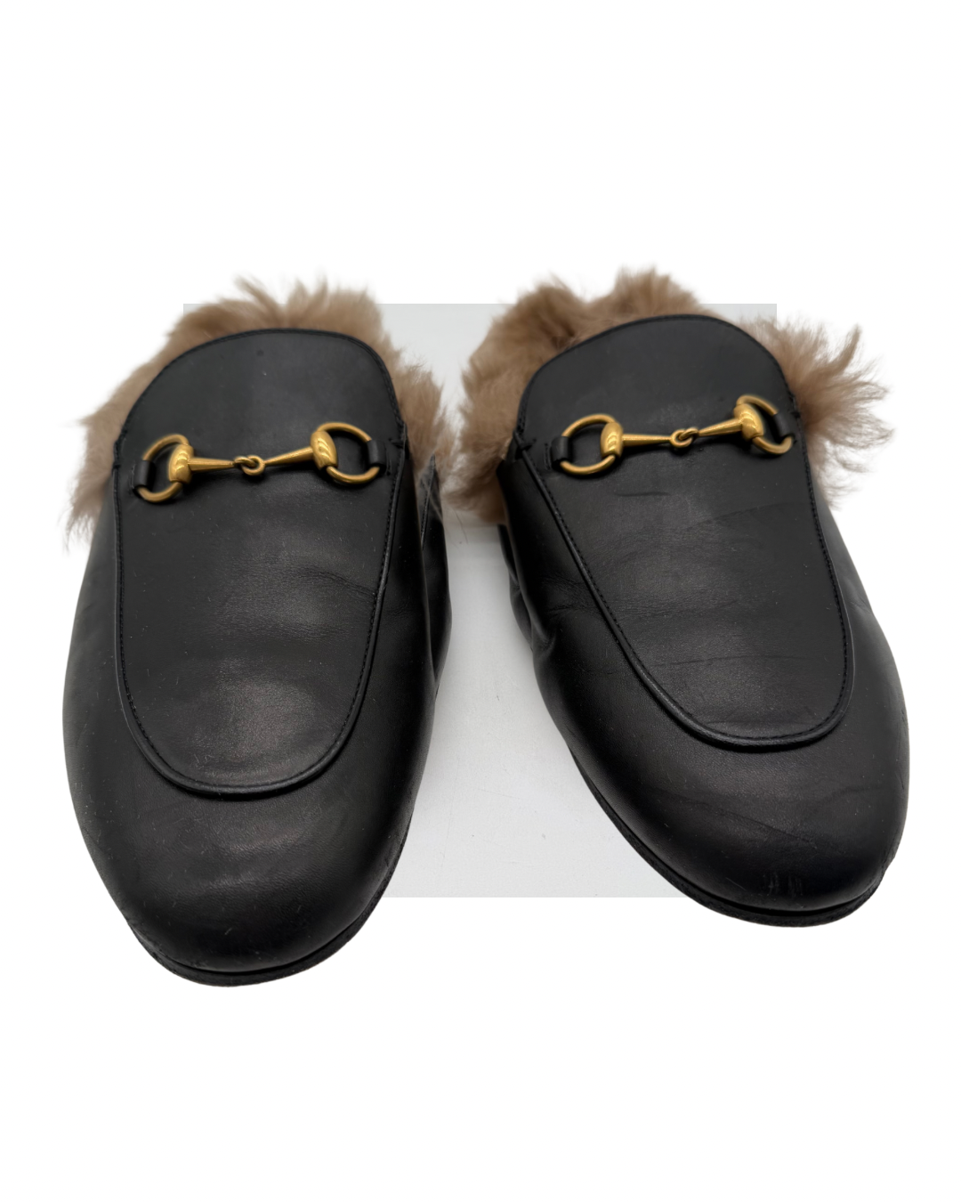 GUCCI FUR BLACK SLIPPERS WOMEN'S