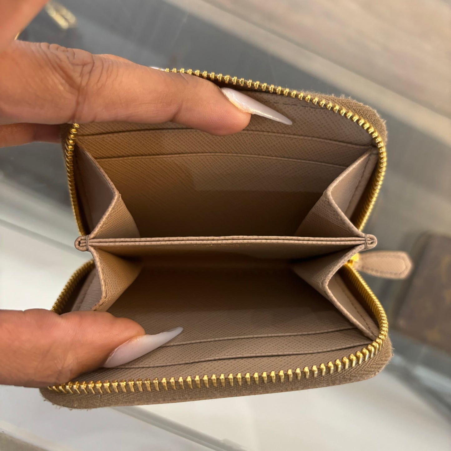 Prada Creme Zip-Around Wallet