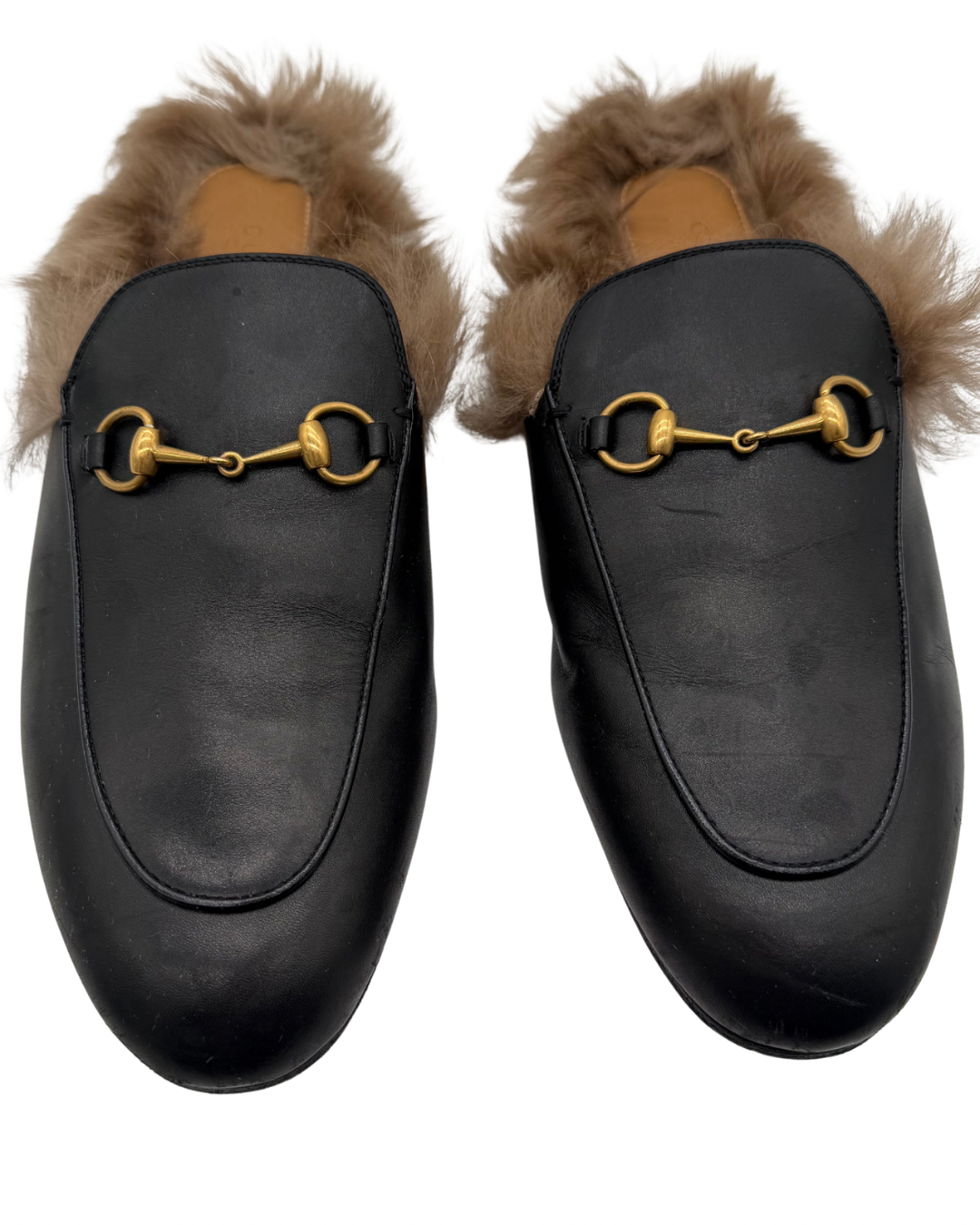 GUCCI FUR BLACK SLIPPERS WOMEN'S