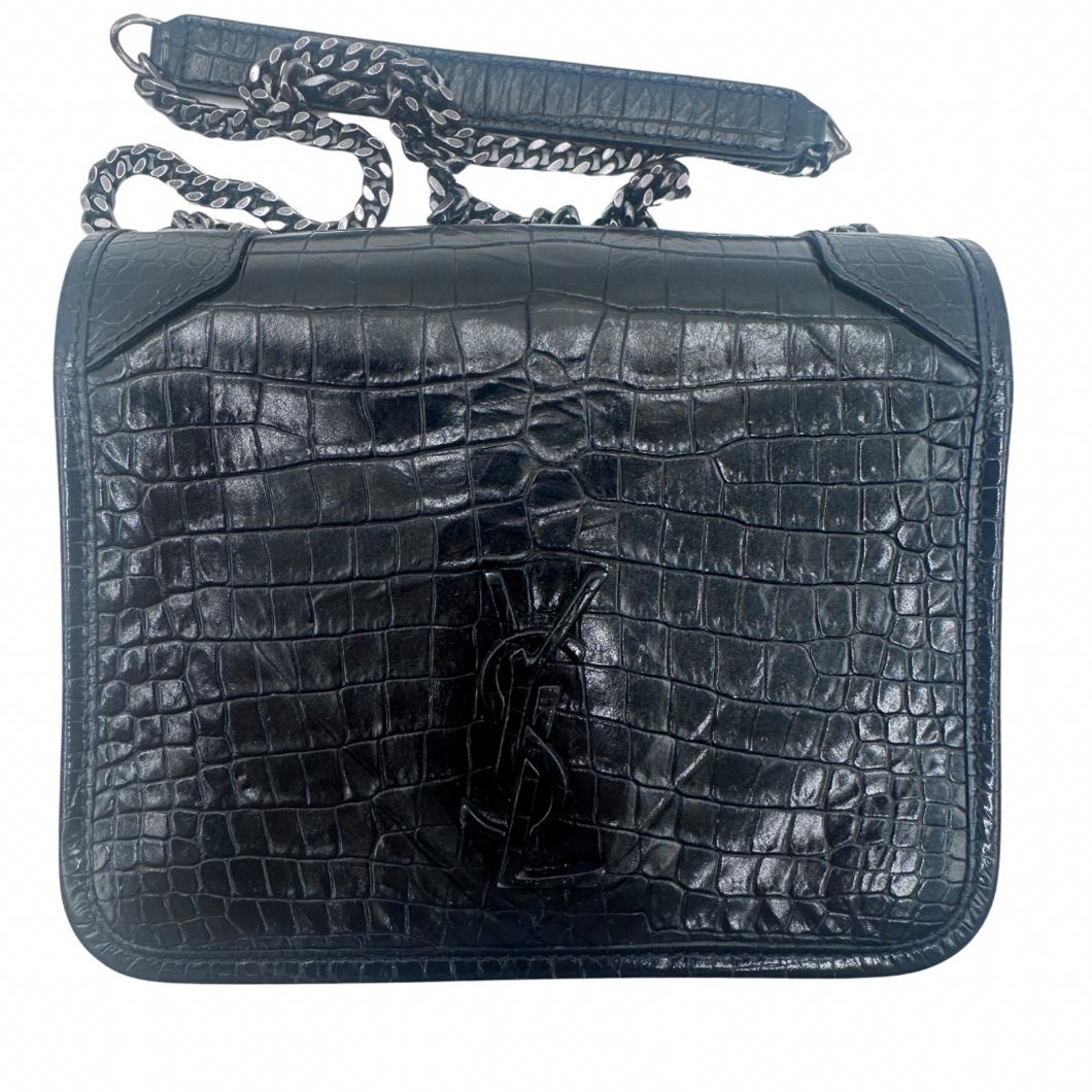 YSL Black Patent Leather Crossbody Bag