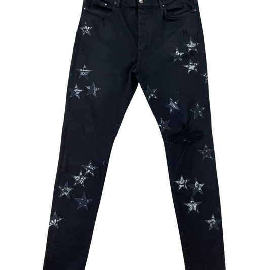 Amiri Bandana Black Jeans