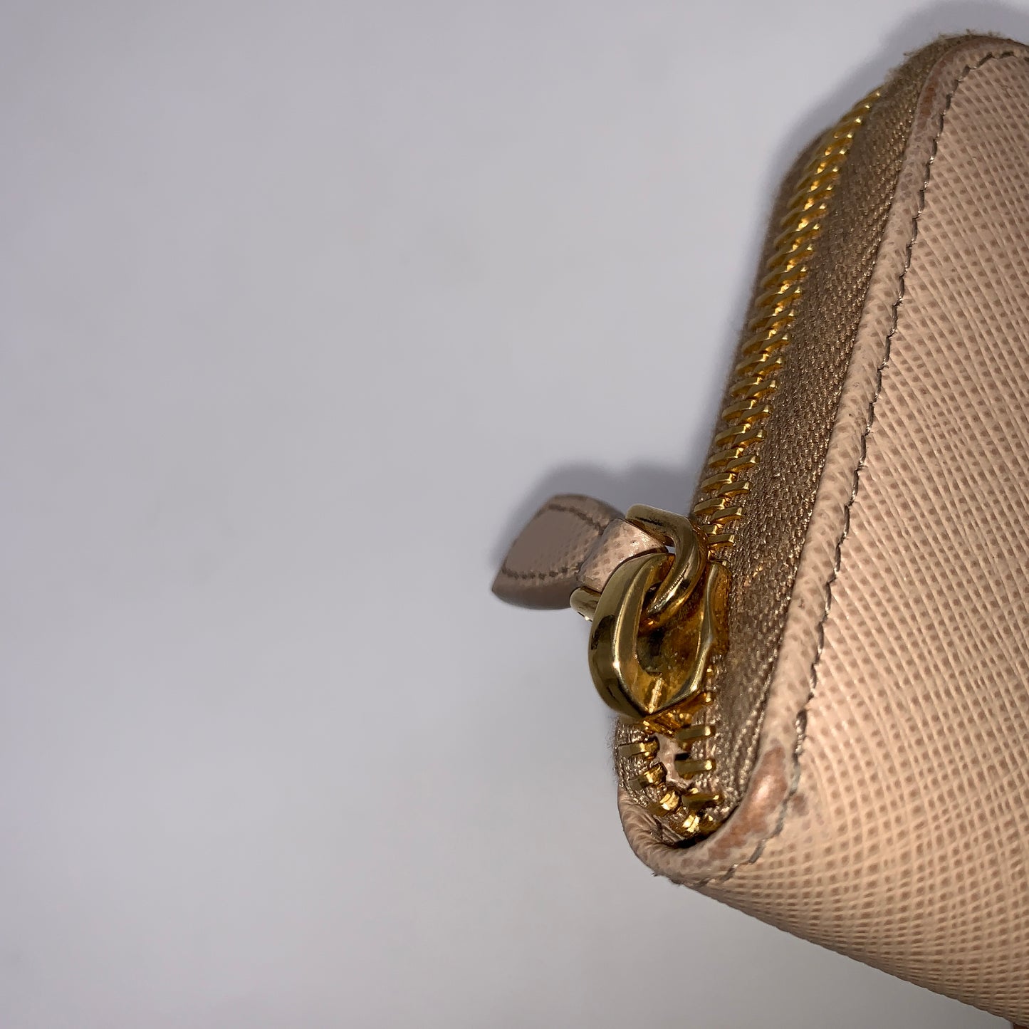 Prada Creme Zip-Around Wallet