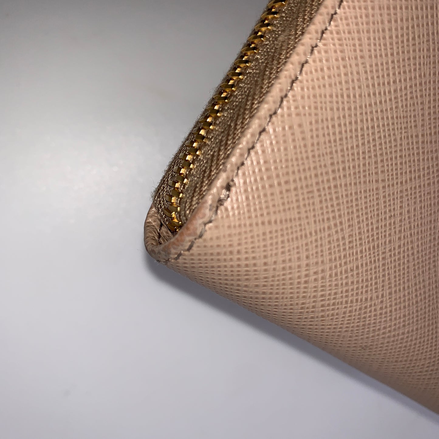 Prada Creme Zip-Around Wallet