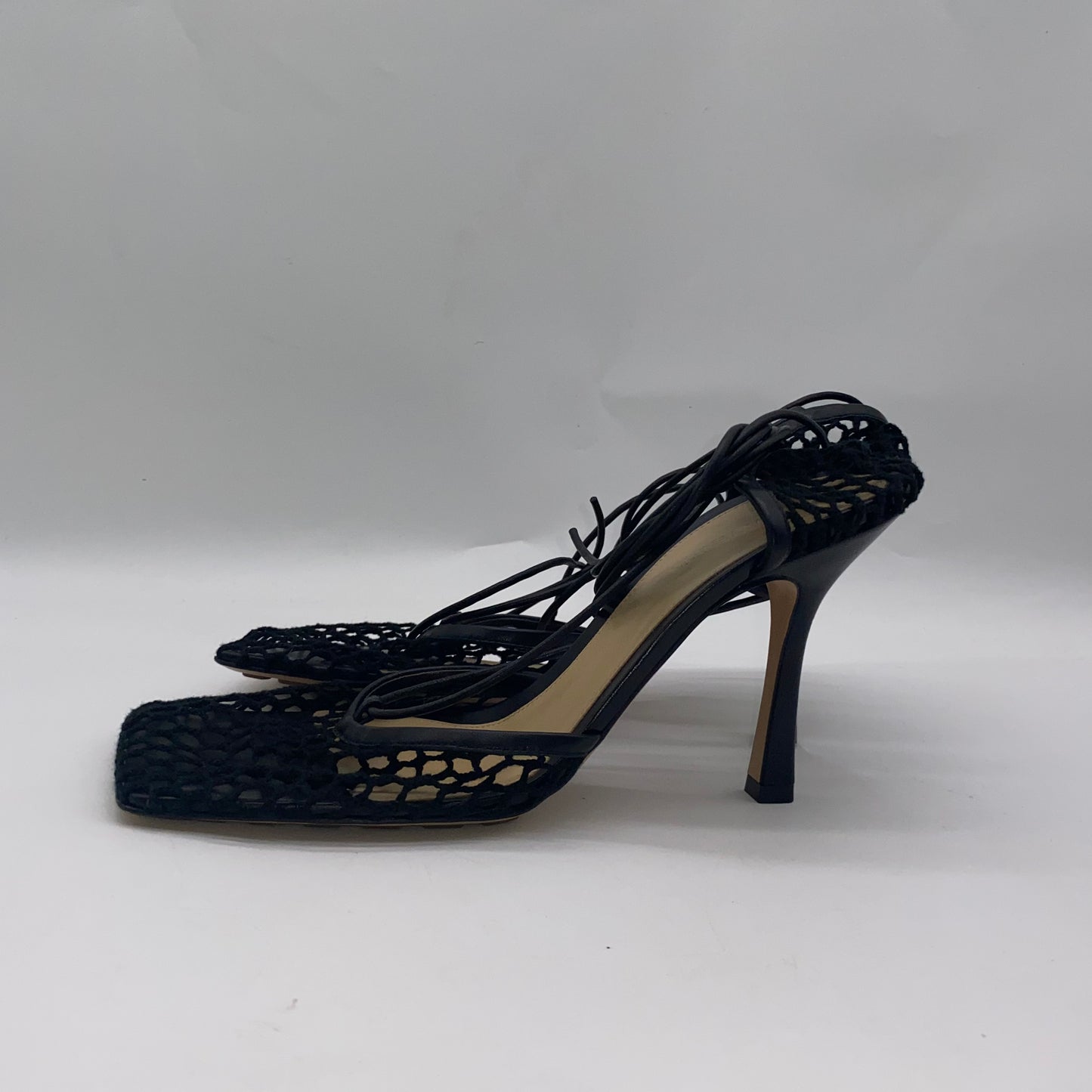 Bottega Veneta Black Mesh Heels