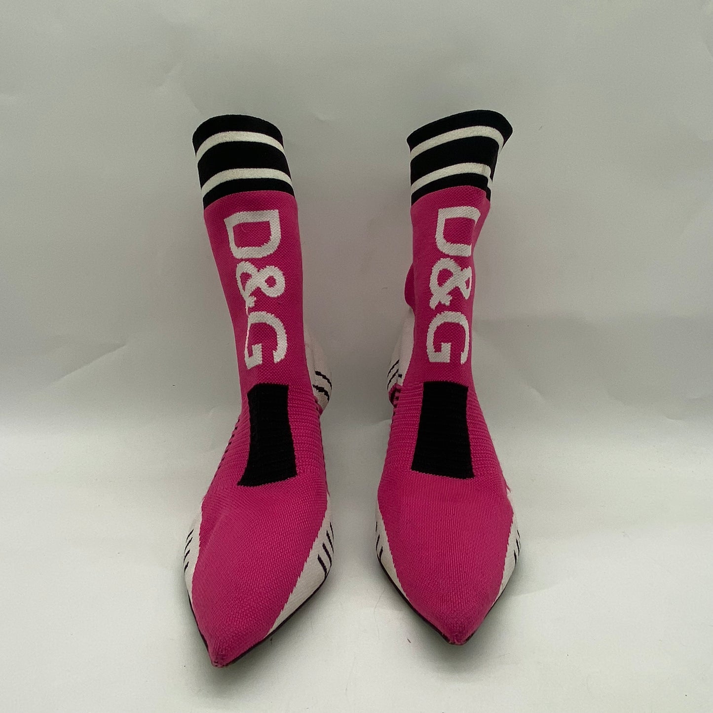 Dolce & Gabbana Pink Knit Boots