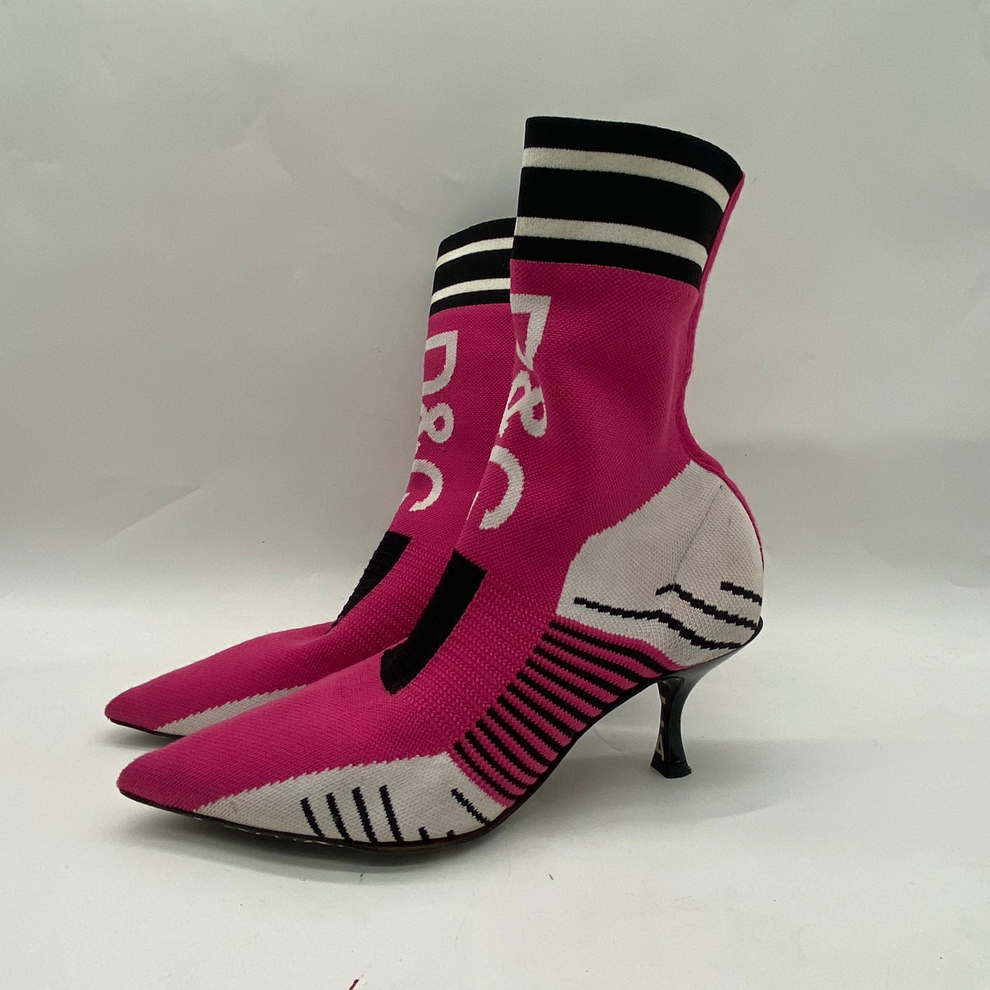 Dolce & Gabbana Pink Knit Boots