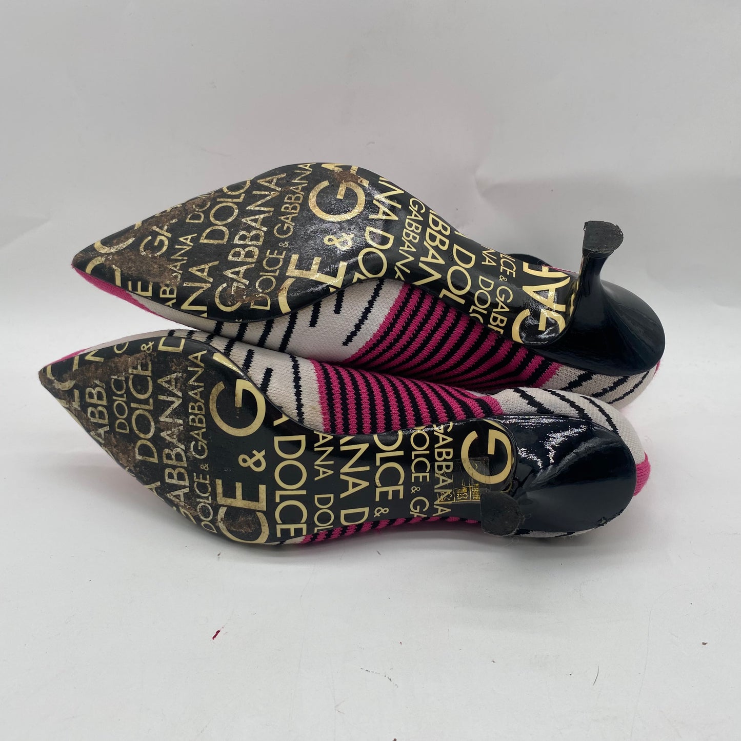 Dolce & Gabbana Pink Knit Boots