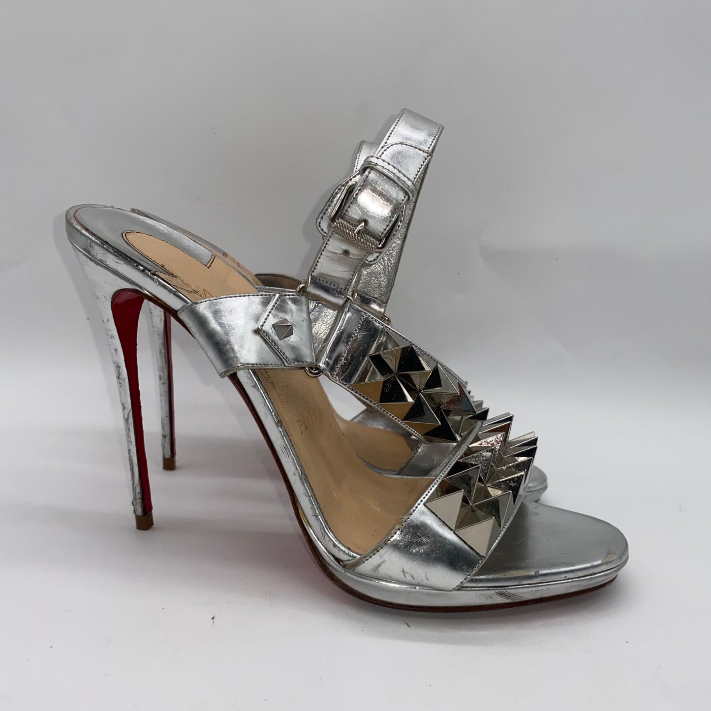 Christian Louboutin Silver Studded Heels