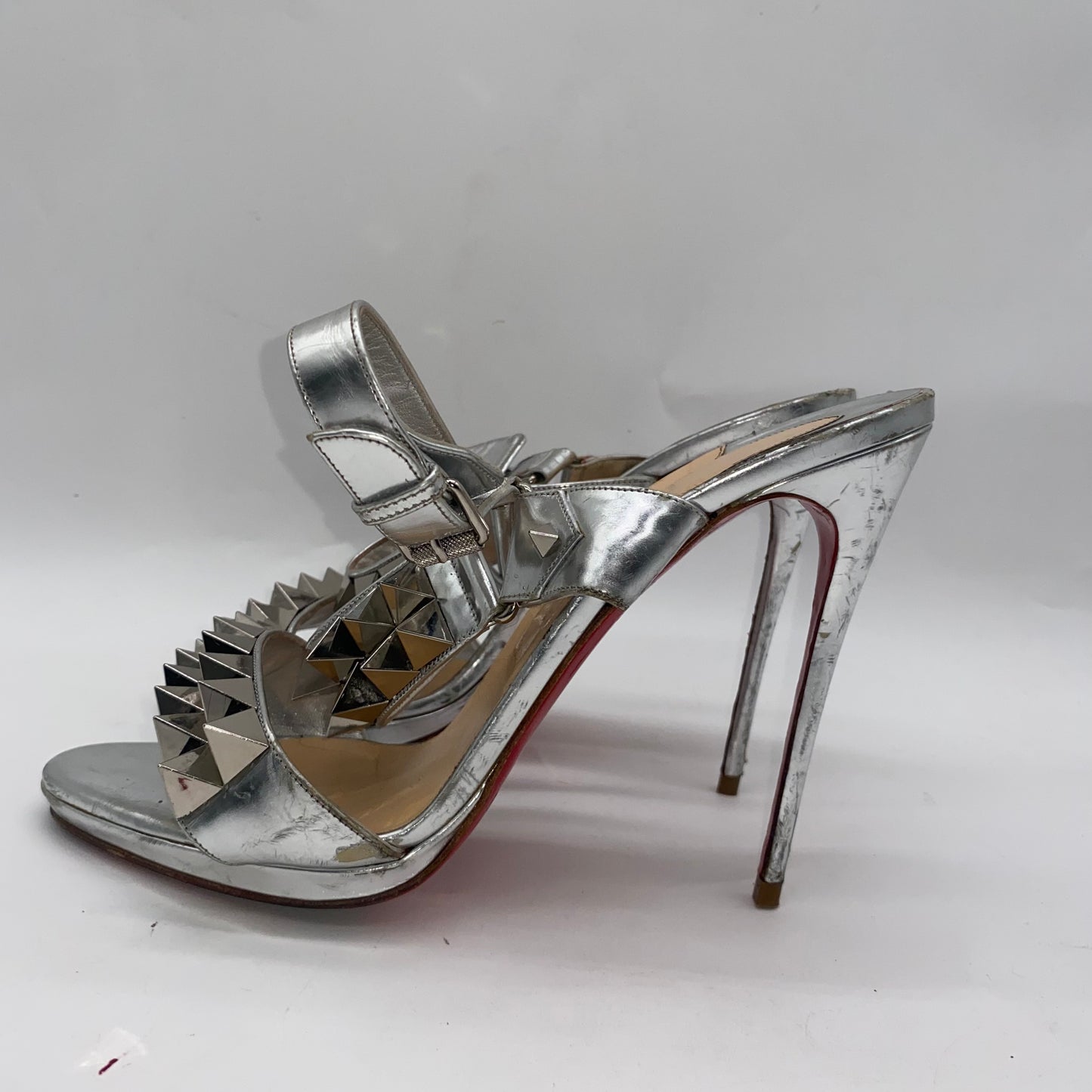 Christian Louboutin Silver Studded Heels