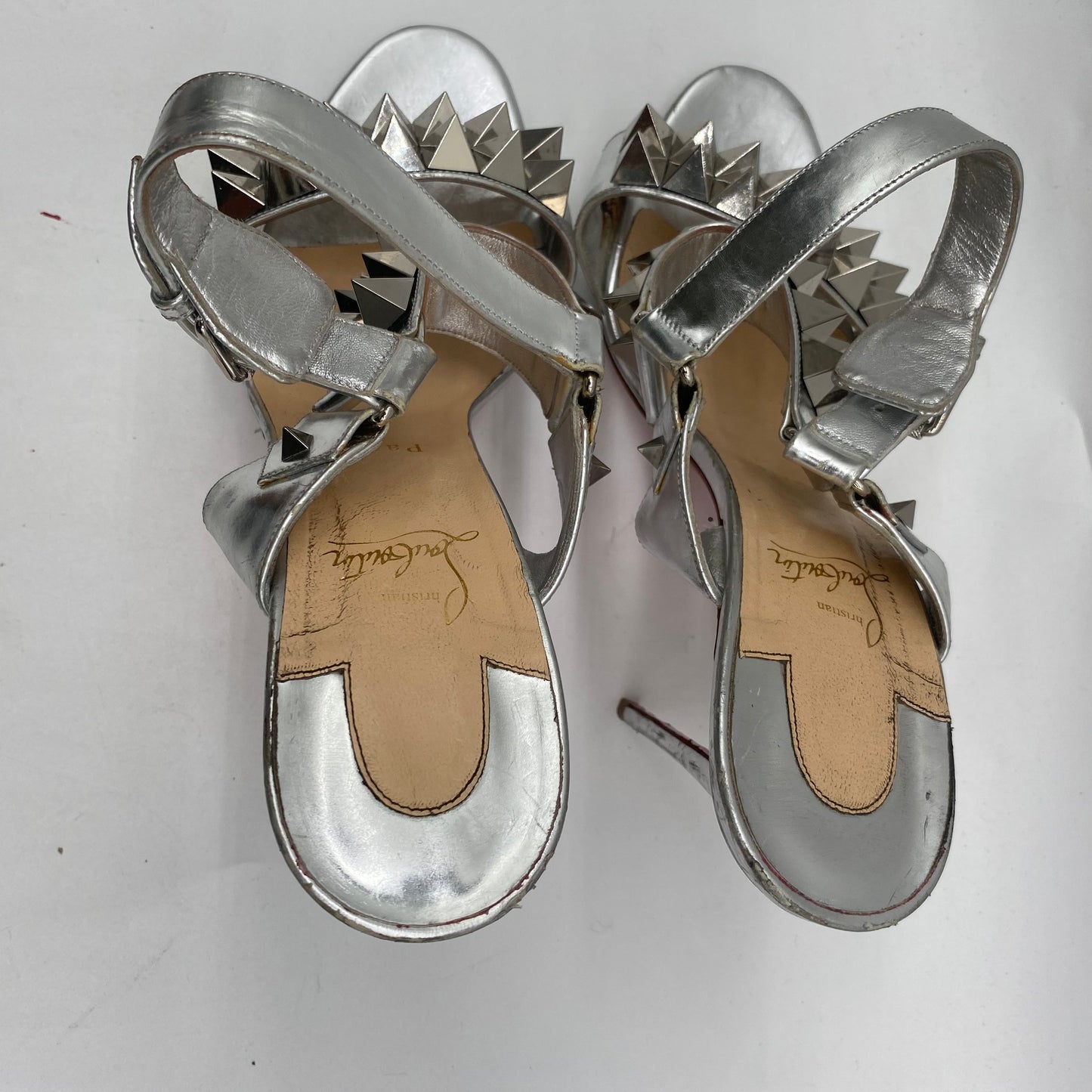 Christian Louboutin Silver Studded Heels
