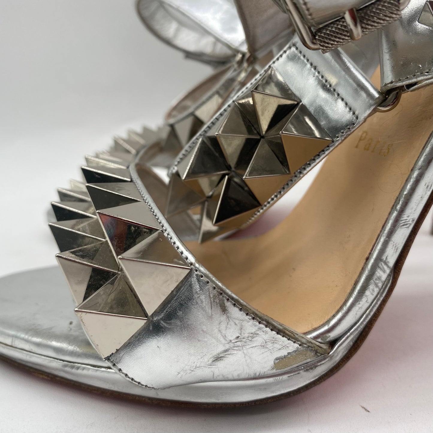Christian Louboutin Silver Studded Heels