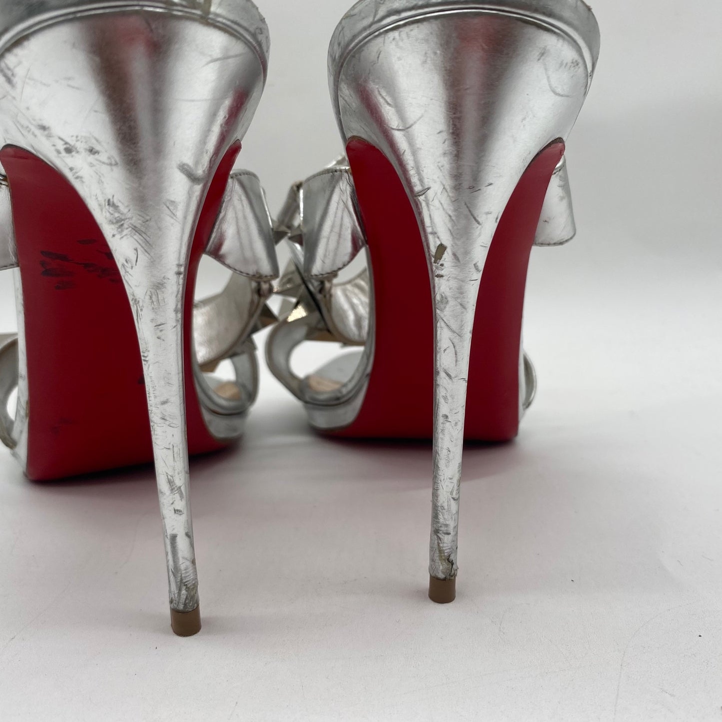 Christian Louboutin Silver Studded Heels