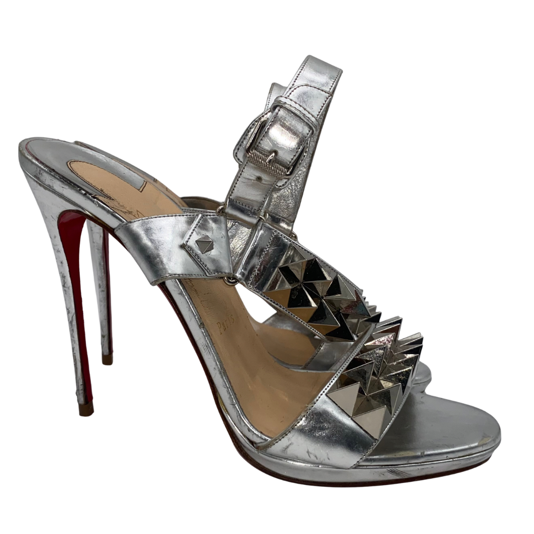 Christian Louboutin Silver Studded Heels