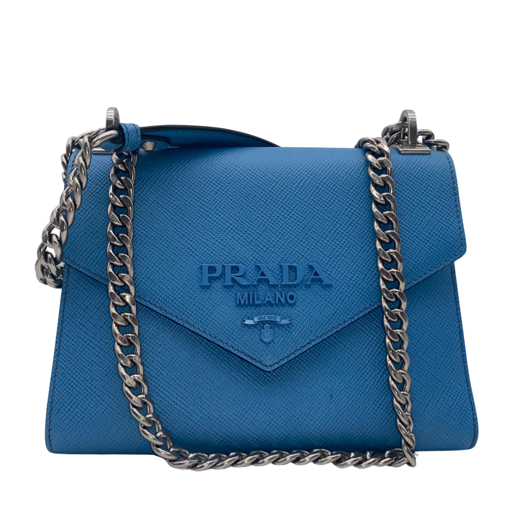 Prada Blue Leather Crossbody