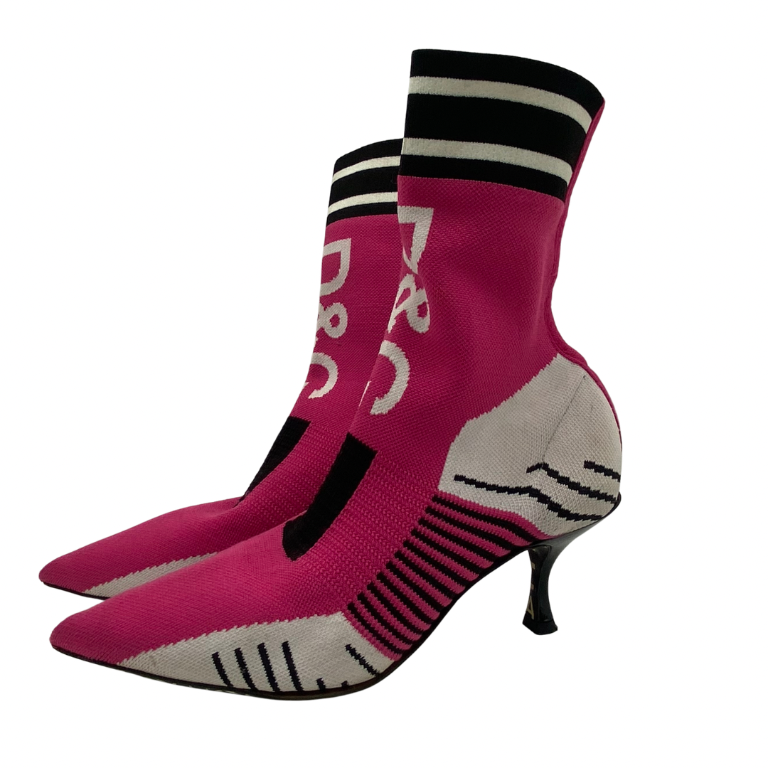 Dolce & Gabbana Pink Knit Boots