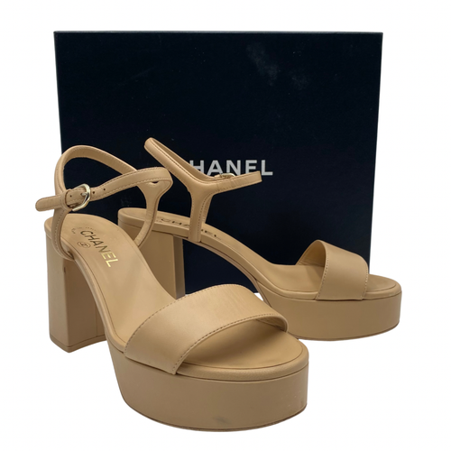 Chanel Leather Platform Heels