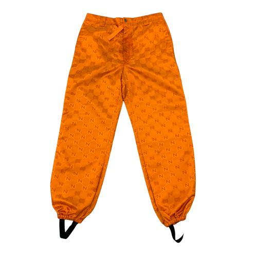 Gucci Orange Monogram Pants