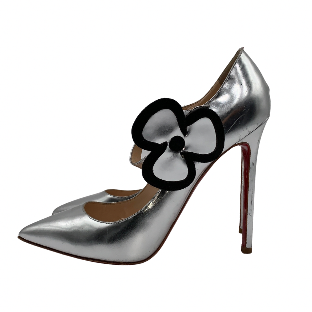 Christian louboutin silver pumps shop
