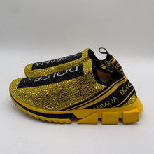 Load image into Gallery viewer, Dolce &amp; Gabbana Yellow Sorrento Crystal Sneaker