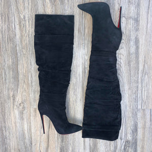 Christian Louboutin Black Suede Boots