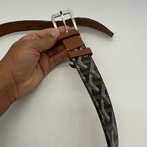 Goyard Black & Tan Print Belt