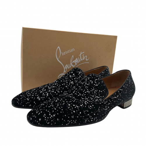 Christian Louboutin Black Velour Loafers