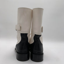 Load image into Gallery viewer, Chanel White/Black Lambskin Combat Boots