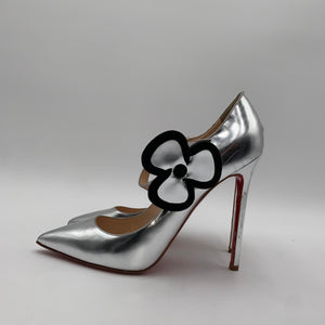 Christian Louboutin Silver Pointed Pump