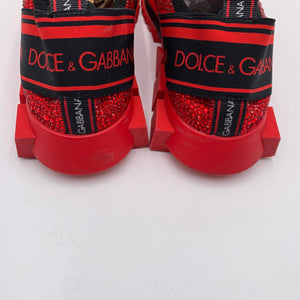 Dolce & Gabbana Red Sorrento Crystal Sneaker