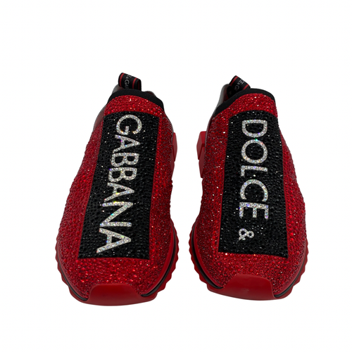 Dolce & Gabbana Red Sorrento Crystal Sneaker