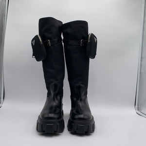 Prada Tall Black Nylon Boot