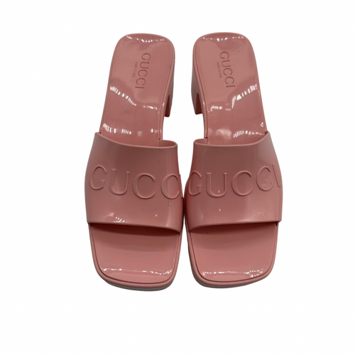 Gucci Pink Rubber Sandals
