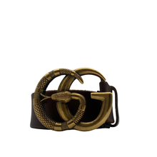 Load image into Gallery viewer, Gucci Snake Logo Brown Belt