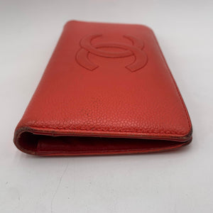 Chanel Red Caviar Flap Wallet