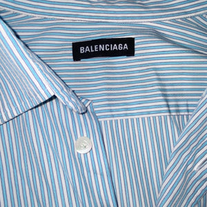 Balenciaga stripe-pattern logo-print oversize shirt