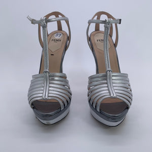 Fendi Silver Sandal Heel