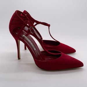 Manolo Blahnik Burgundy Heel