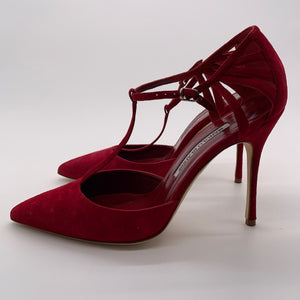 Manolo Blahnik Burgundy Heel