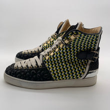 Load image into Gallery viewer, Christian Louboutin Black/Green/Yellow Hightop Sneaker