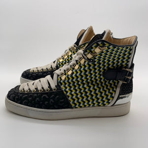 Christian Louboutin Black/Green/Yellow Hightop Sneaker