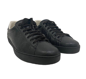 Gucci Black Leather Sneaker (Unisex)