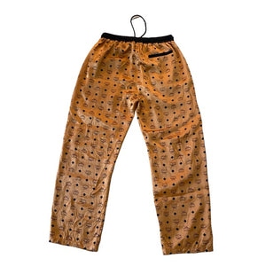 Mcm Brown Logo Silk Pajama Pants Unisex