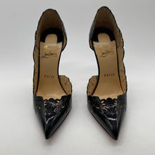 Load image into Gallery viewer, Christian Louboutin Black Lazer Cut Heel
